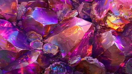Vibrant Amethyst Crystals Cluster Closeup for Healing and Spirituality Concepts