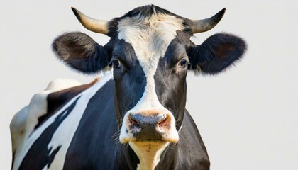 Black and white cow isolated