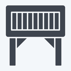 Icon Folding Table. related to Camping symbol. glyph style. simple design editable. simple illustration