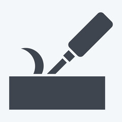 Icon Chisel. related to Carpentry symbol. glyph style. simple design editable. simple illustration