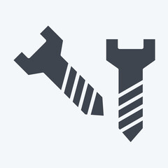 Icon Screw. related to Carpentry symbol. glyph style. simple design editable. simple illustration