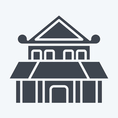 Icon Ninja House. related to Ninja symbol. glyph style. simple design editable. simple illustration