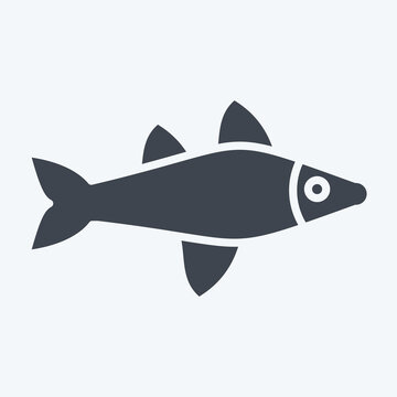 Icon Fish. related to Sea symbol. glyph style. simple design editable. simple illustration