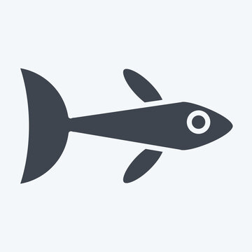 recommend clip art: Icon Neon Tetra. related to Sea symbol. glyph style. simple design editable. simple illustration