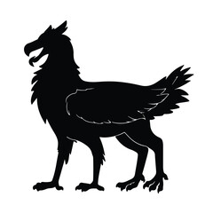 Nature Hippogriff Black silhouette isolated side view