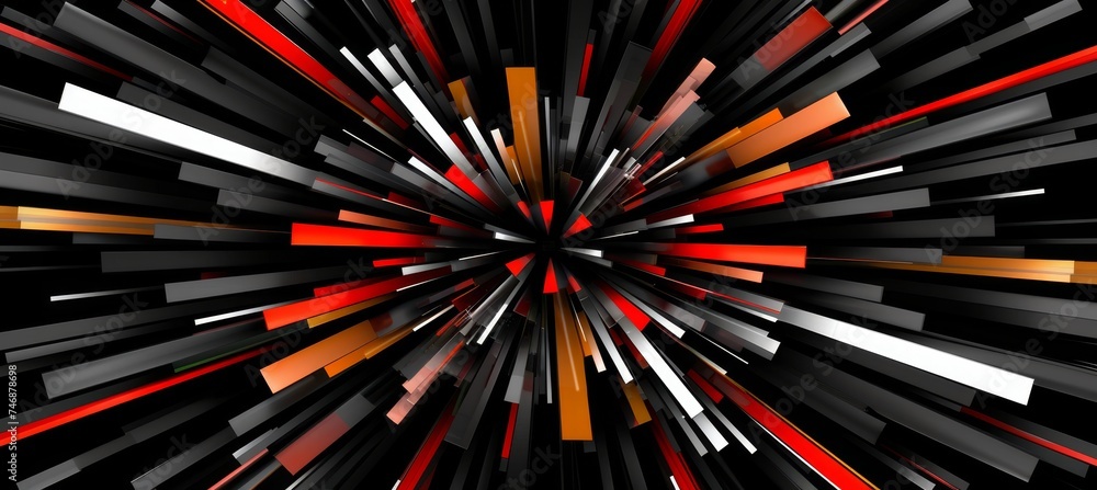 Poster dynamic dark rainbow 3d abstract background with vibrant colors for design projects