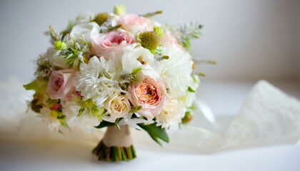 Fabulous wedding bouquet . White background