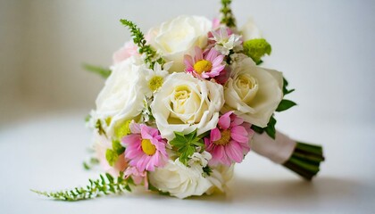Fabulous wedding bouquet . White background. 