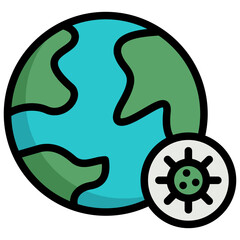 Fototapeta premium pandemic icon illustration design with filled outline