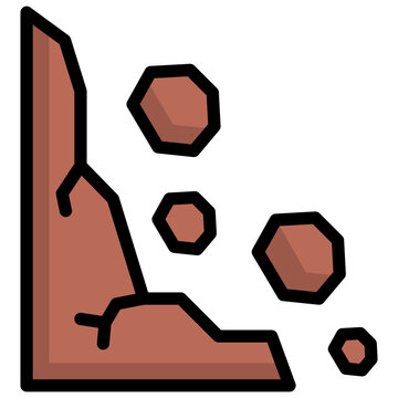 brown rocks falling icon clip art preview