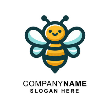 Simple bee minimalist logo