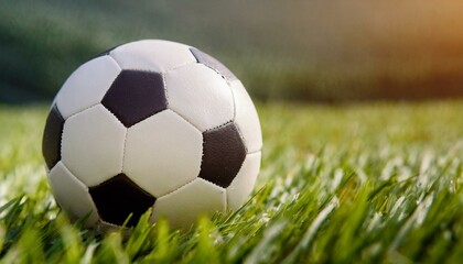 Fototapeta premium Soccer stadium in summer with the ball 