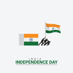 Independence Day of India. Independence Day Creative Design for Social Media Post
