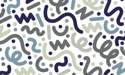 カラフルな幾何学模様の手描き風のフレーム