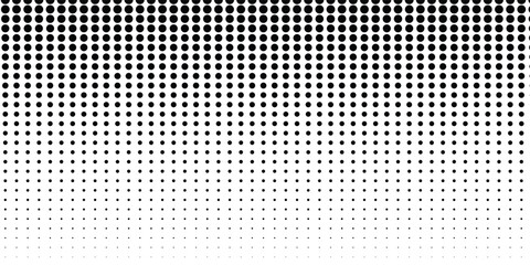 Halftone gradient. Dotted gradient, smooth dots spraying and halftones dot background seamless horizontal geometric pattern vector template set. vector