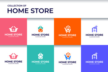 collection of home store logo ,creative, modern , minimalist , logo design template.