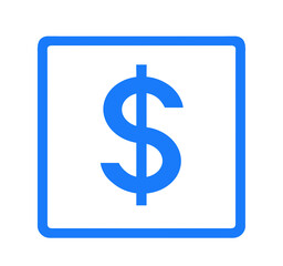 シンプルな青色のドルマーク