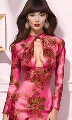 portrait of a woman in dress. generative ai