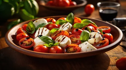 Foto op Plexiglas Caprese Italian or Mediterranean salad © nahij