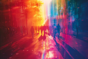 
Rainbow Spectrum: Capture the parade with a rainbow filter effect, emphasizing the diversity and inclusivity of the event.