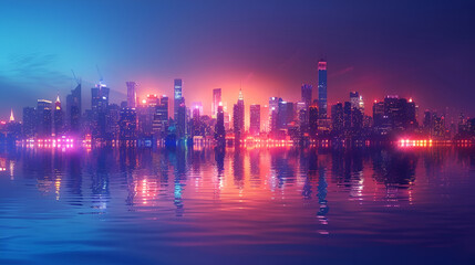 Obraz premium Bright City Brilliance: Illuminated Urban Landscapes 