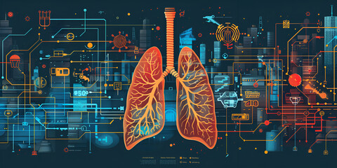  Lung Care: Pulmonary Anatomy Disease Management - obrazy, fototapety, plakaty