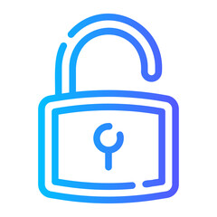 padlock Line Gradient Icon