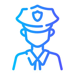 police Line Gradient Icon
