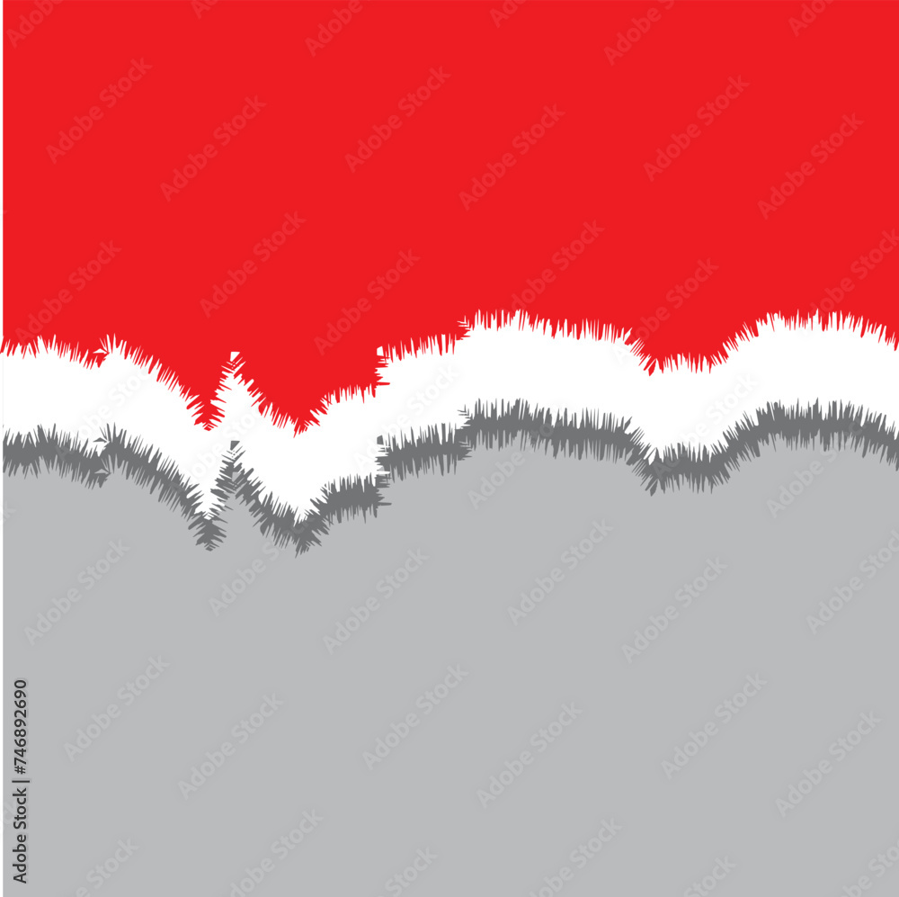 Poster torn a half sheet of red paper from the bottom. vector template paper design. vector illustration.