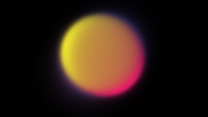 sun/moon Vibrant yellow, pink, purple, and white grainy gradient blur noise on a black background