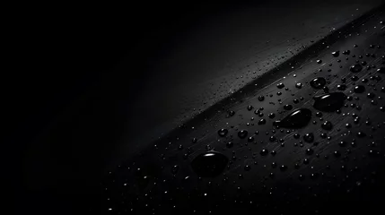 Fotobehang water drops on black background © Afpongsakon