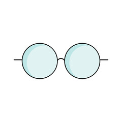 Round frame glasses. Vision accessory. Vector illustration. EPS 10.