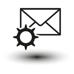 Email settings concept. Envelope and gear. Vector illustration. EPS 10.