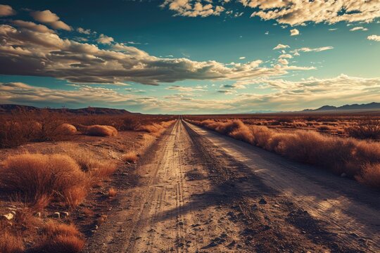 Road through desert landscape