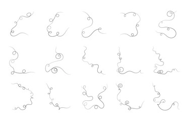 Abstract Curvy Lines Collection, Wavy Lines for Graphic Design Decoration. Hand-Drawn Line Art with Curve Pattern. Vector Illustration of Curved Lines Collection on White Background