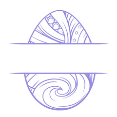 Intricate easter egg mandala split monogram