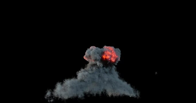 Large explosion 3d visual effect with alpha 
