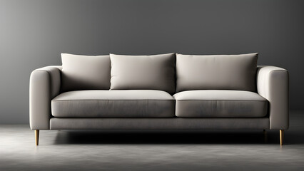 A single sofa on a gray background, modern design and high-end feel
