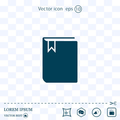 Book symbol. Vector illustration on a light background. Eps 10