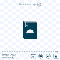 Fototapeta na wymiar Recipe book, restaurant symbol. Vector illustration on a light background. Eps 10