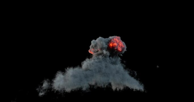 Large explosion 3d visual effect with alpha 