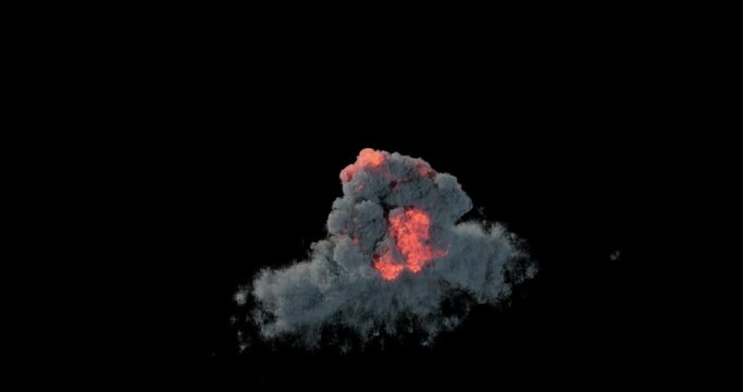 Large explosion 3d visual effect with alpha 