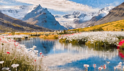 Beautiful lake in the mountains 