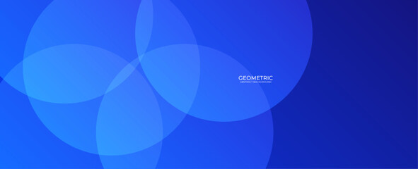 Abstract bright blue circle background. Modern geometric shapes design. Futuristic technology concept. Science style. banner, brochure, business, card, cover, flyer, poster. Vector illustration