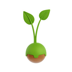 Ecology green earth 3d icon clipart