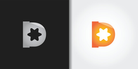 geometric letter d logo set