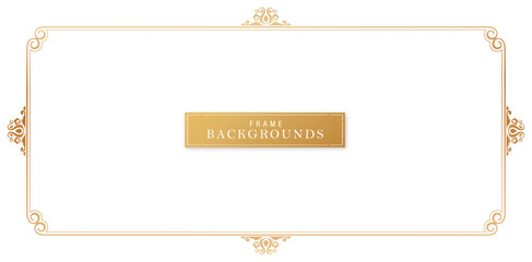 vintage golden frames with ornamental borders on a isolated white backgrounds for space text, luxury invitation, certificate of completion templates, stationery designs materials, collages decks