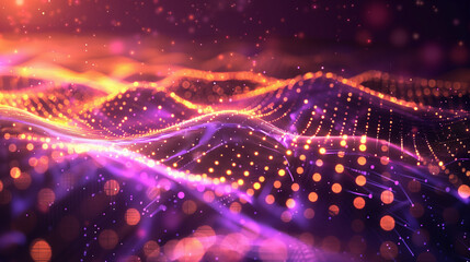 Futuristic Digital Mesh Background with Abstract Tech Particles
