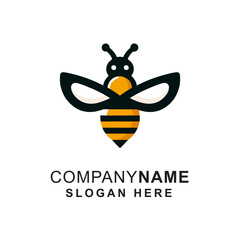 Simple bee minimalist logo