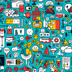 Fototapeta premium business theme background, seamless pattern